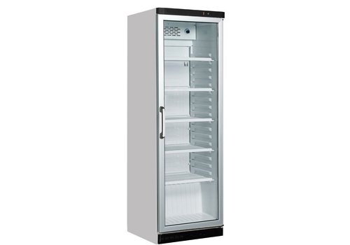  HorecaTraders Koelkast FS1380 Wit met Glazen Deur en LED Verlichting 358L 