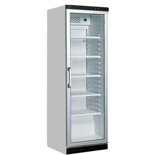  HorecaTraders Refrigerator FS1380 White with Glass Door and LED Lighting 358L 
