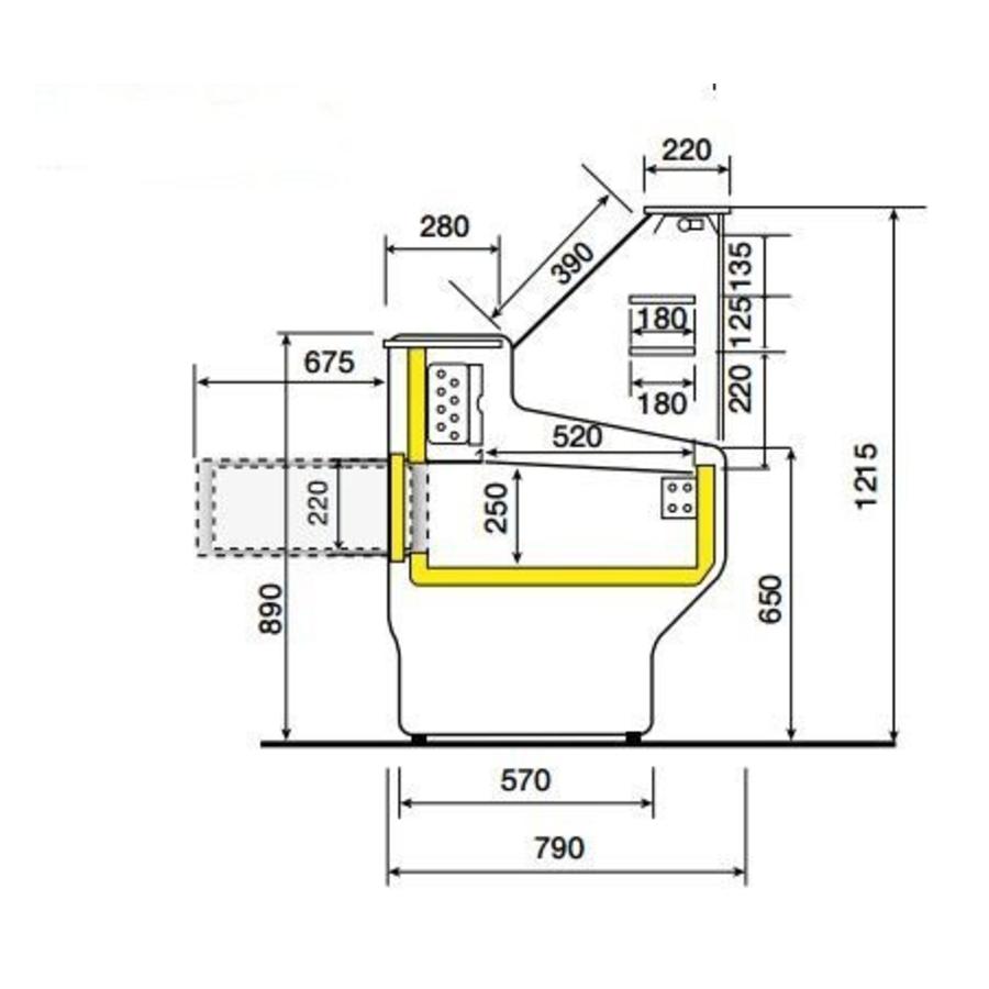 Refrigerated counter with straight window | +4° / +6°