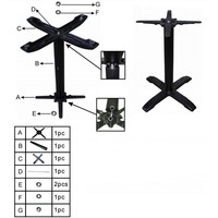 Table bases Cross head - 72 cm high