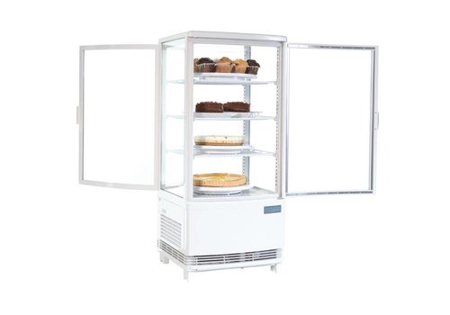  Polar Vitrine réfrigérée compacte blanche avec porte vitrée - 86 litres 