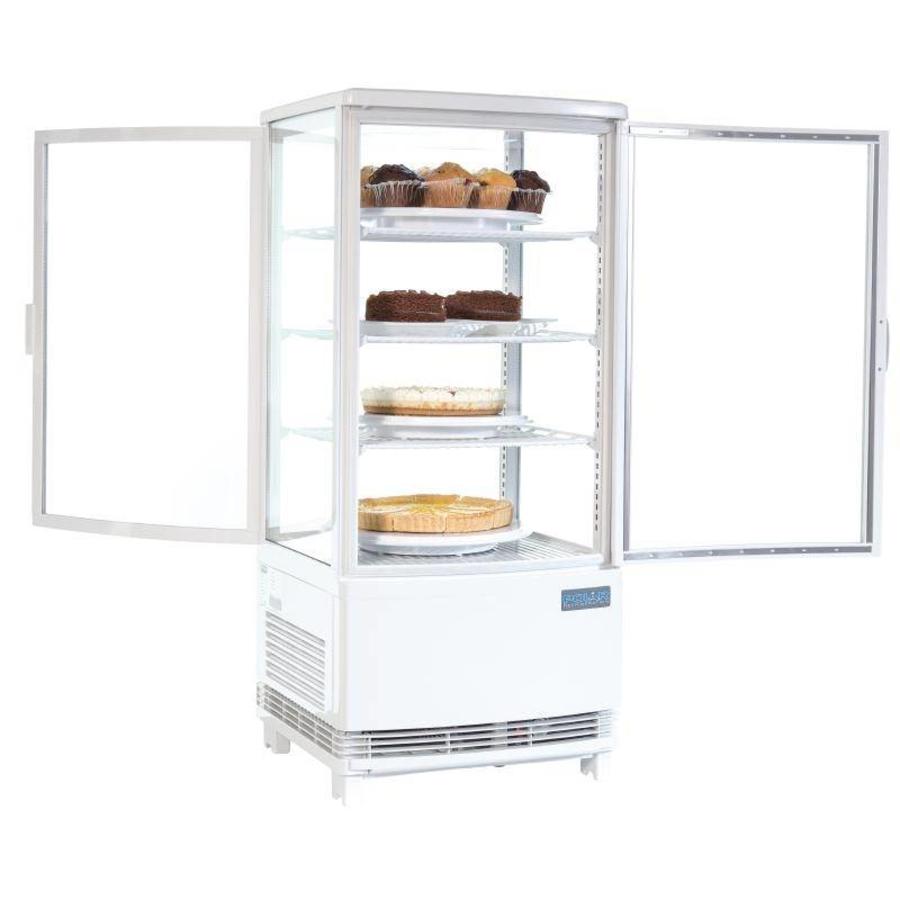 Compact White Cooling Display with Glass Door - 86 litres