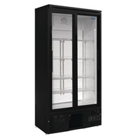 présentoir de bar avec doubles portes coulissantes