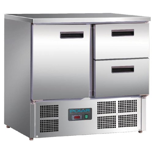 Refrigerated workbench 1 door and 2 drawers