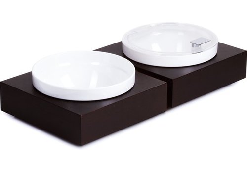  APS Assiette de buffet noire avec bol et couvercle | 26,5 x 26,5 cm 