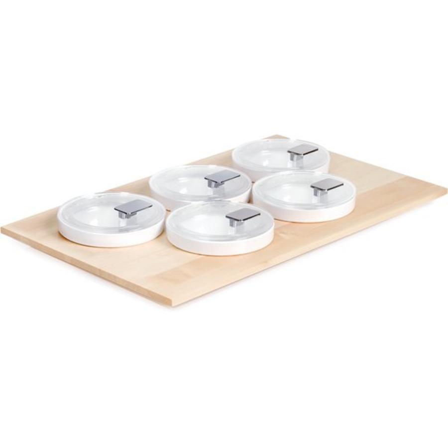 Assiette buffet avec 5 bols et couvercles | 53x33cm