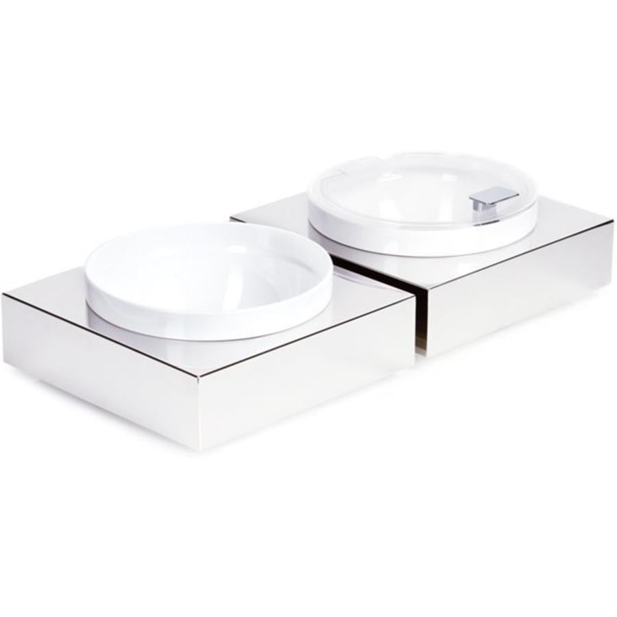 Buffetplaat Inclusief Witte Kom en deksel | 26,5x26,5cm