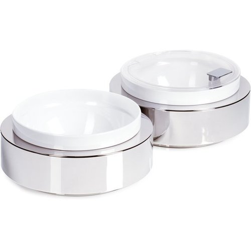  APS Assiette de buffet en acier inoxydable avec bol et couvercle | Ø26,5x(H)8,5cm 