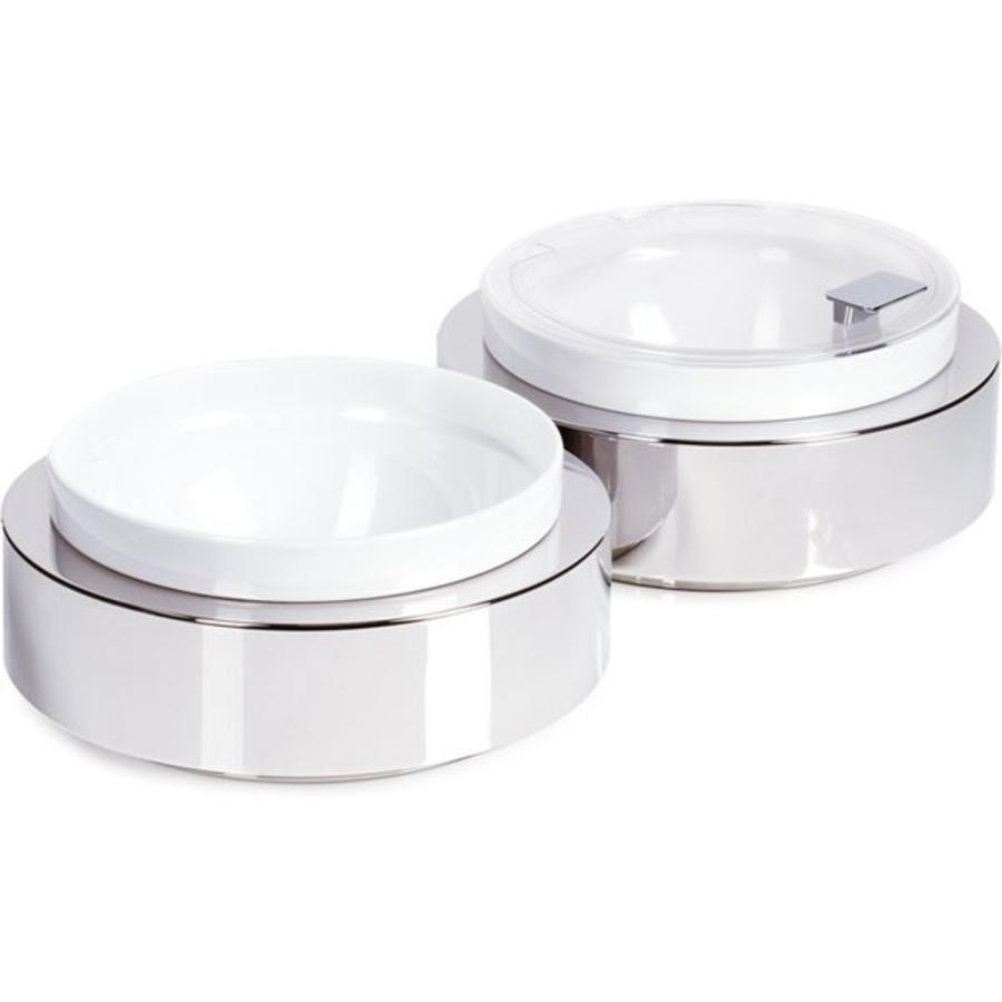 Buffetteller aus Edelstahl mit Schüssel und Deckel | Ø26,5x(H)8,5cm
