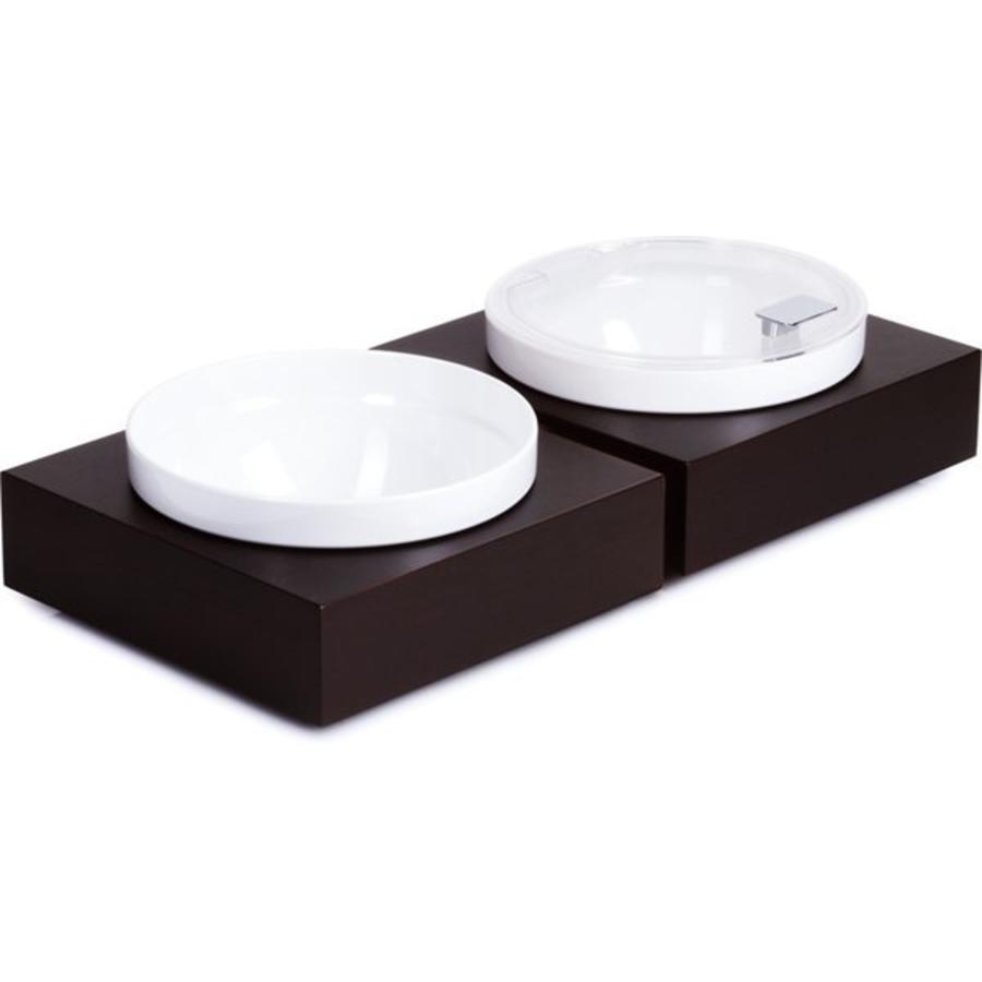 Assiette de buffet noire et bol en mélamine | 26,5 x 26,5 cm