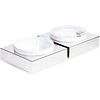 APS Stainless Steel Buffet Plate with White Melamine Bowl | 26.5x26.5cm