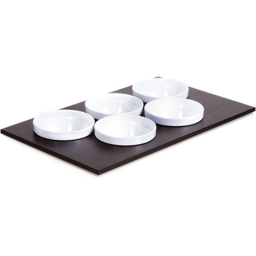 Buffet Plate with 5 White Bowls | 53x33cm