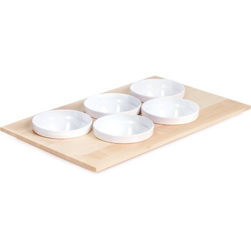  APS Assiette buffet avec 5 bols blancs | 53x33cm 