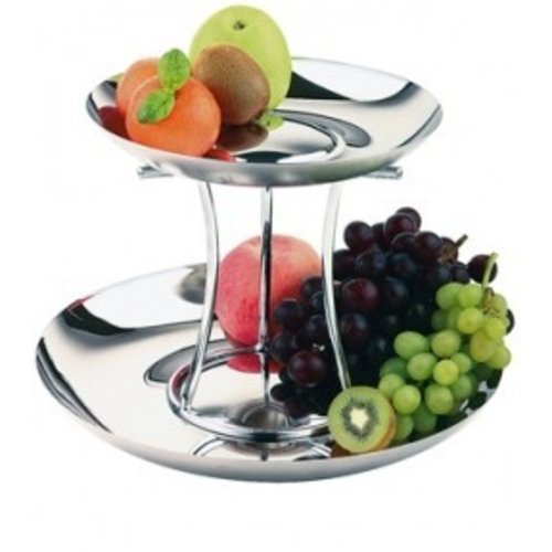  APS Présentoir à fruits de luxe en acier inoxydable | 2 étages 