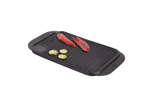  HorecaTraders Doppelseitige Grillplatte | Gusseisen 