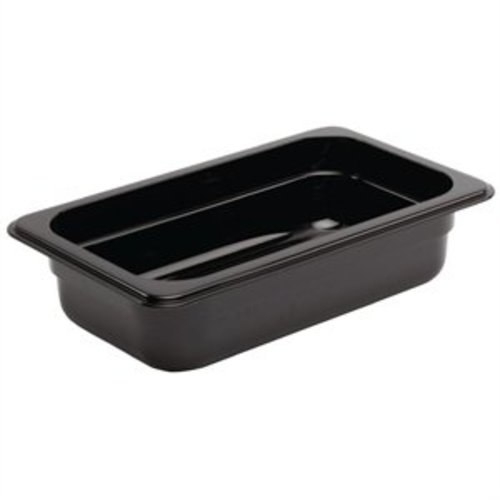  Vogue Plastic Gastronorm bak 1/4 GN | zwart | 3 Formaten 