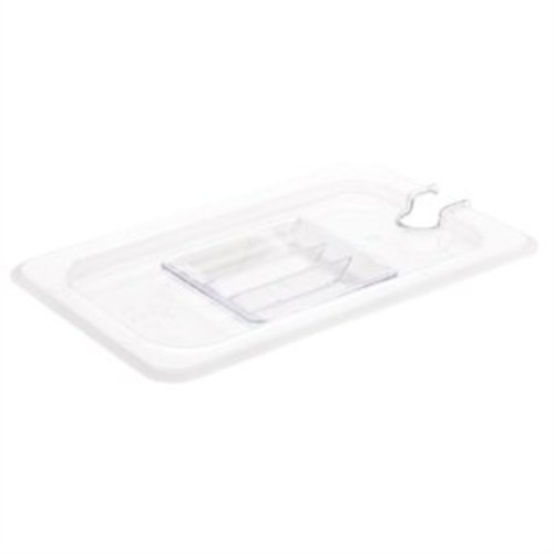  HorecaTraders Couvercle gastronorme en plastique 1/4 avec évidement pour cuillère 
