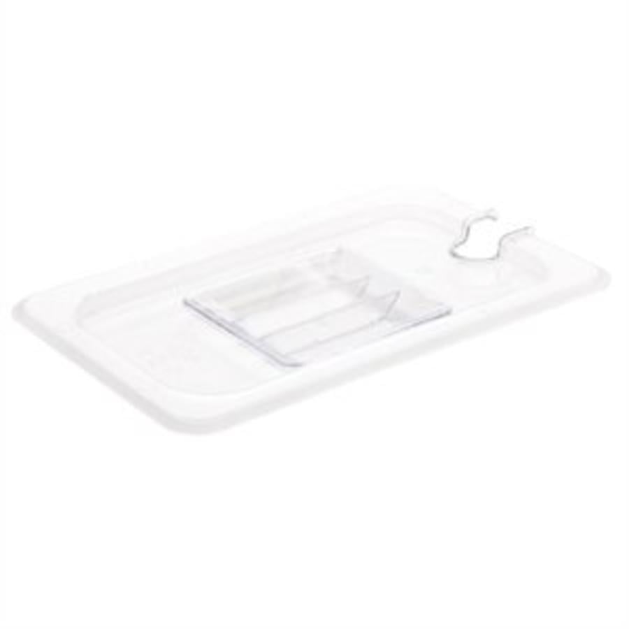 Couvercle gastronorme en plastique 1/4 avec évidement pour cuillère
