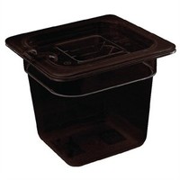 Bacs gastronormes en plastique noir 1/6 | 3 formats