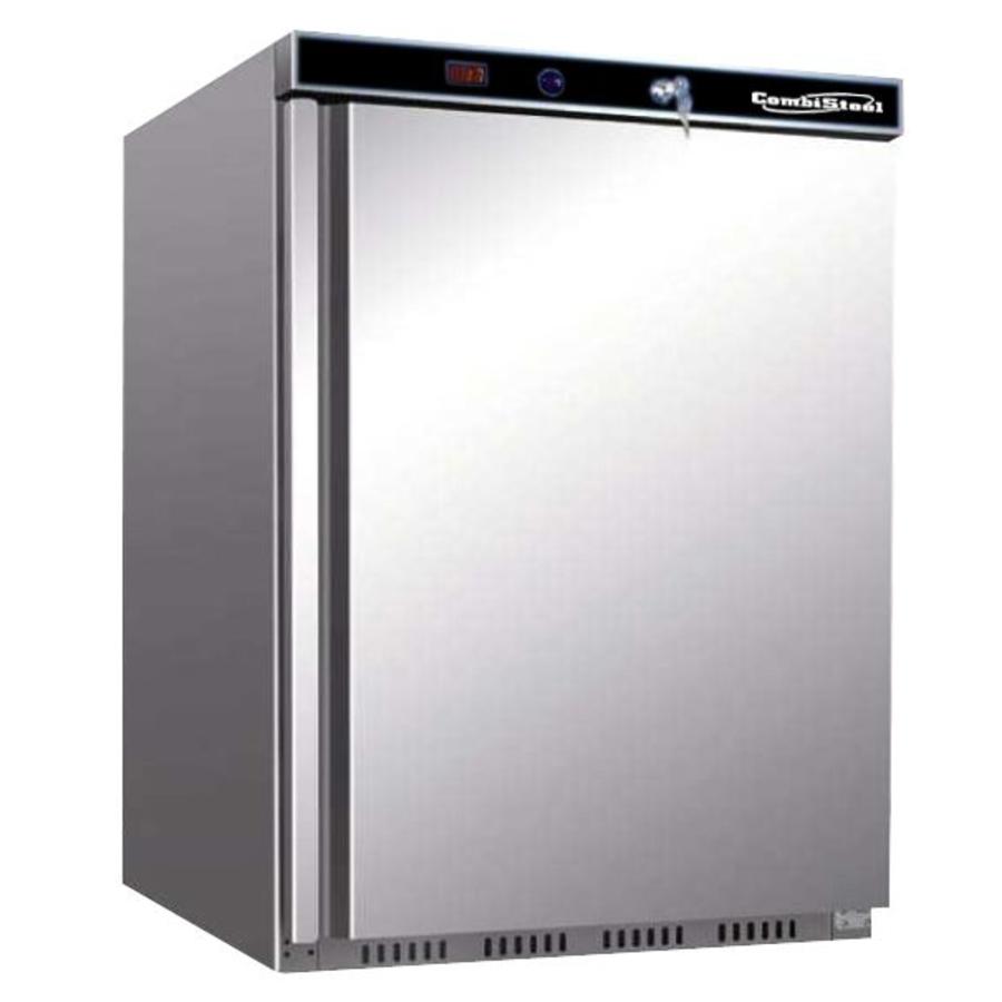 Minikühlschrank aus Edelstahl | 130 Liter | Ein Etikett