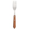 HorecaTraders Steak Fork Stainless Steel Brown Wood 19cm | 12 pieces