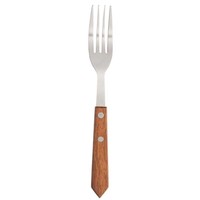 Steak Fork Stainless Steel Brown Wood 19cm | 12 pieces