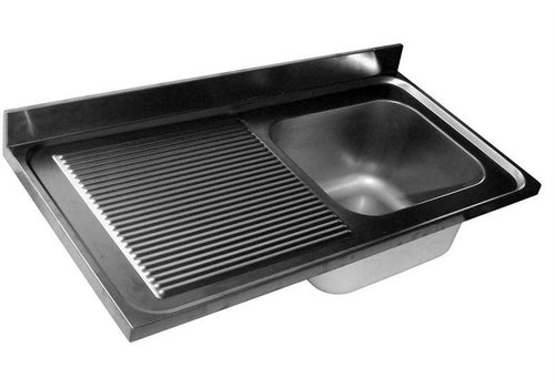  HorecaTraders Stainless steel sink top | Sink Right | 120x60x40 cm 