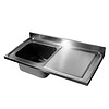 HorecaTraders Stainless steel sink top | sink left | 120x70x40 cm