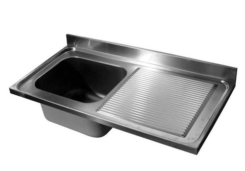  HorecaTraders Stainless steel sink top | sink left | 120x70x40 cm 