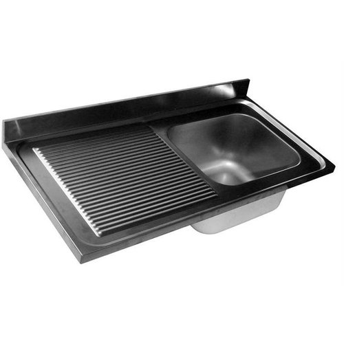  HorecaTraders Sink top stainless steel | sink right | 120x60x40 cm 