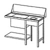 Bartscher Feed table right with waste chute | 120x72x85 cm