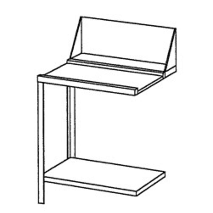 Table d'entrée ou de sortie en acier inoxydable à gauche | 70x72x85 cm