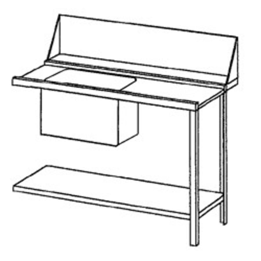 Table d'alimentation à droite | Acier inoxydable | 120x72x85 cm