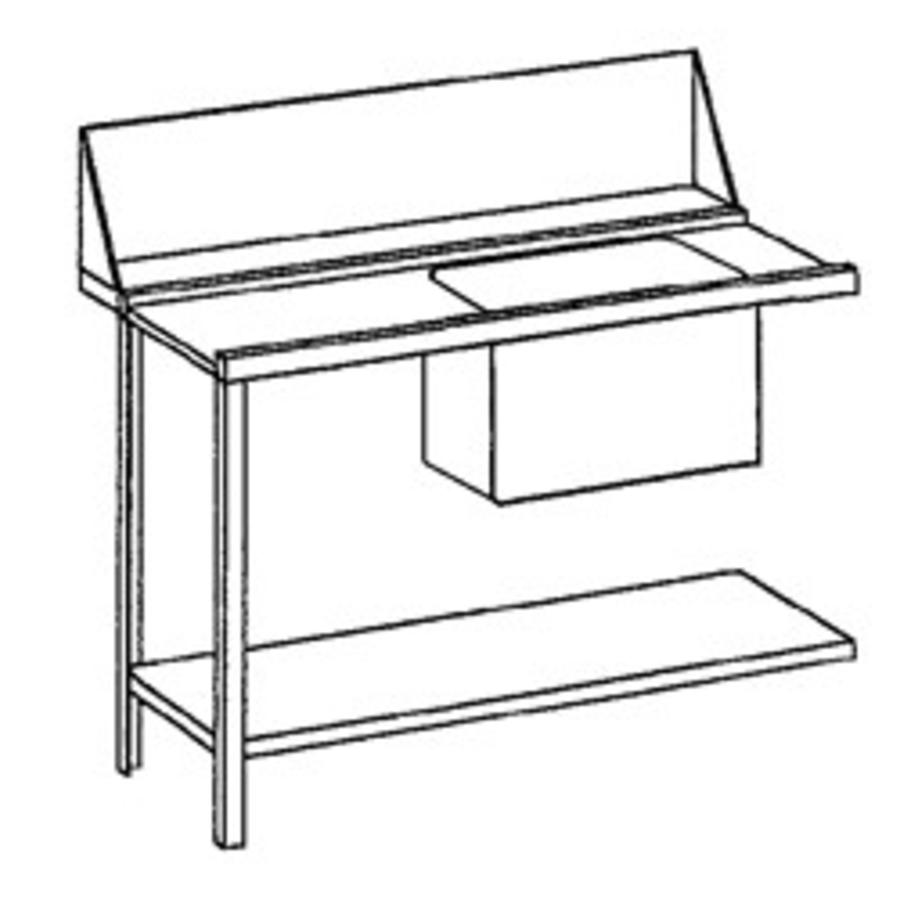 Table d'alimentation gauche | Acier inoxydable | 120x72x85 cm