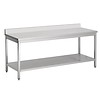 HorecaTraders Table de travail en acier inoxydable, démontable (D)70cm | 7 formats