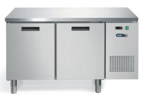  Afinox Banc de travail de refroidissement Forcé | Acier inoxydable 2 portes | 140 x 70 x 81 cm 