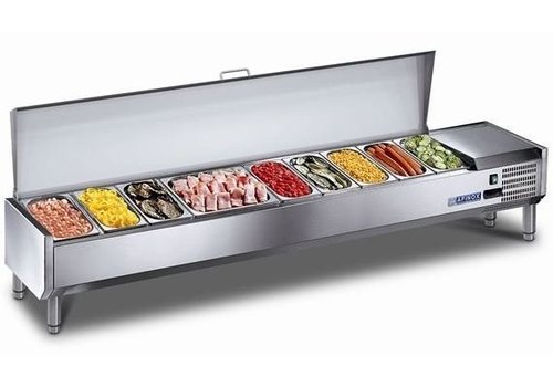  Afinox Refrigerated Design Showcase with Stainless Steel Lid 10x 1/6 GN 
