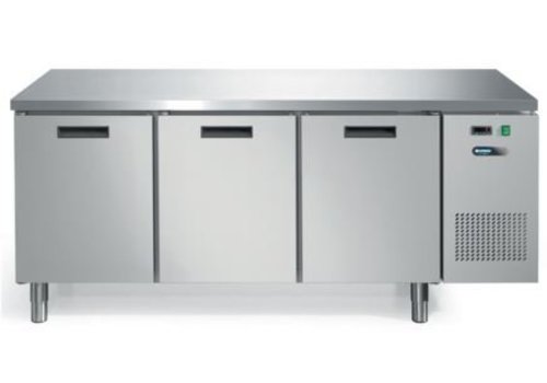  Afinox Etabli réfrigéré avec plan de travail en acier inoxydable 3 portes | 193 x 70 x 85 cm 