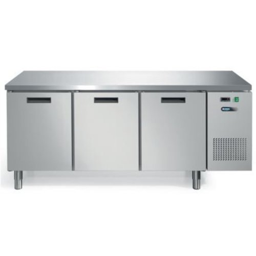  Afinox Refrigerated workbench with stainless steel worktop 3 doors | 193x70x85cm 