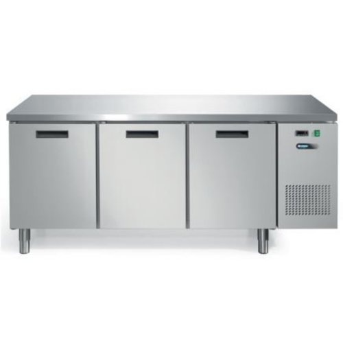  Afinox Refrigerated workbench with stainless steel worktop 3 doors | 193 x 70 x 85 cm 
