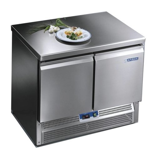  Afinox Geforceerde Saladette & Werkbank met 2 deuren 100x70x85 cm 