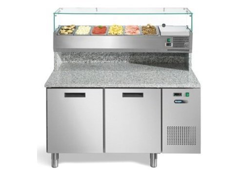  Afinox Établi à pizza avec 2 portes 140x80x147 cm 