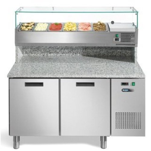  Afinox Pizza workbench with 2 doors 140x80x147 cm 