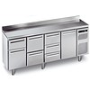Afinox Établi à refroidissement forcé en acier inoxydable avec 4 portes | 230 x 70 x 90 cm