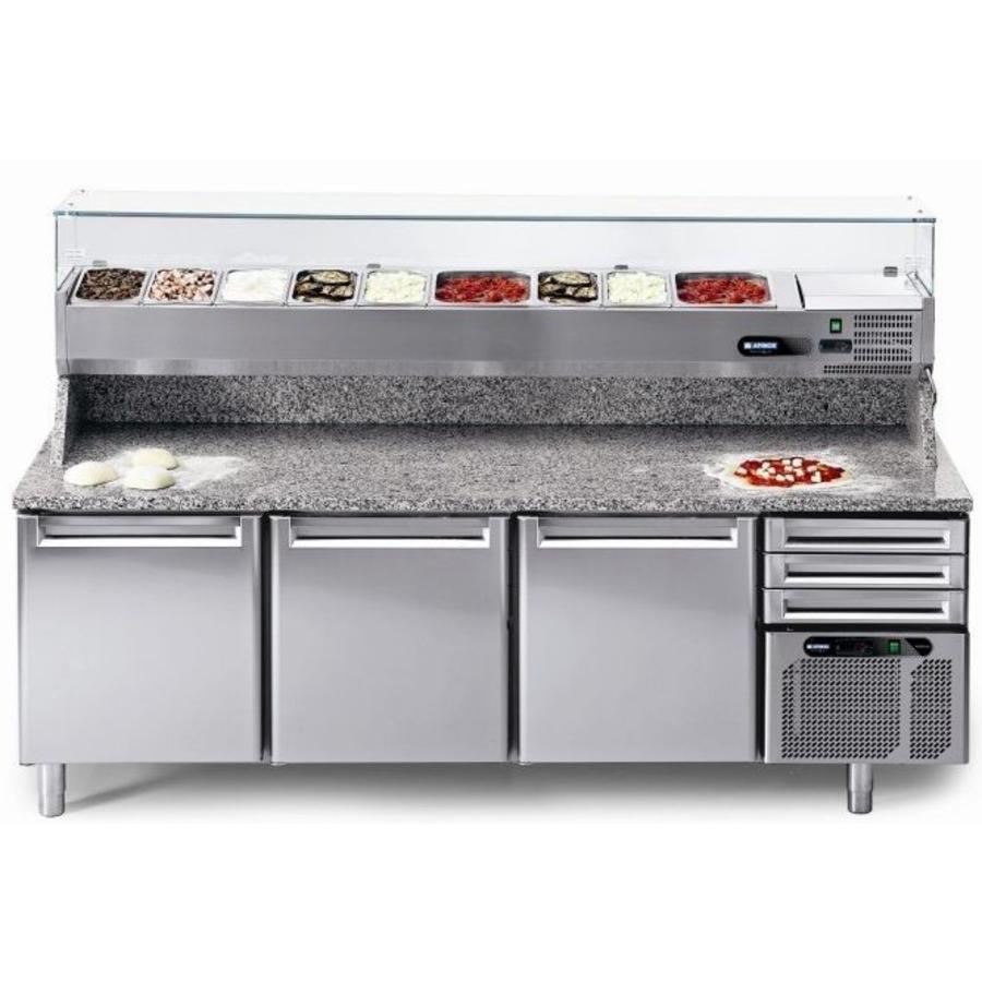 Pizzawerkbank met graniet werkblad 204x80x104 cm