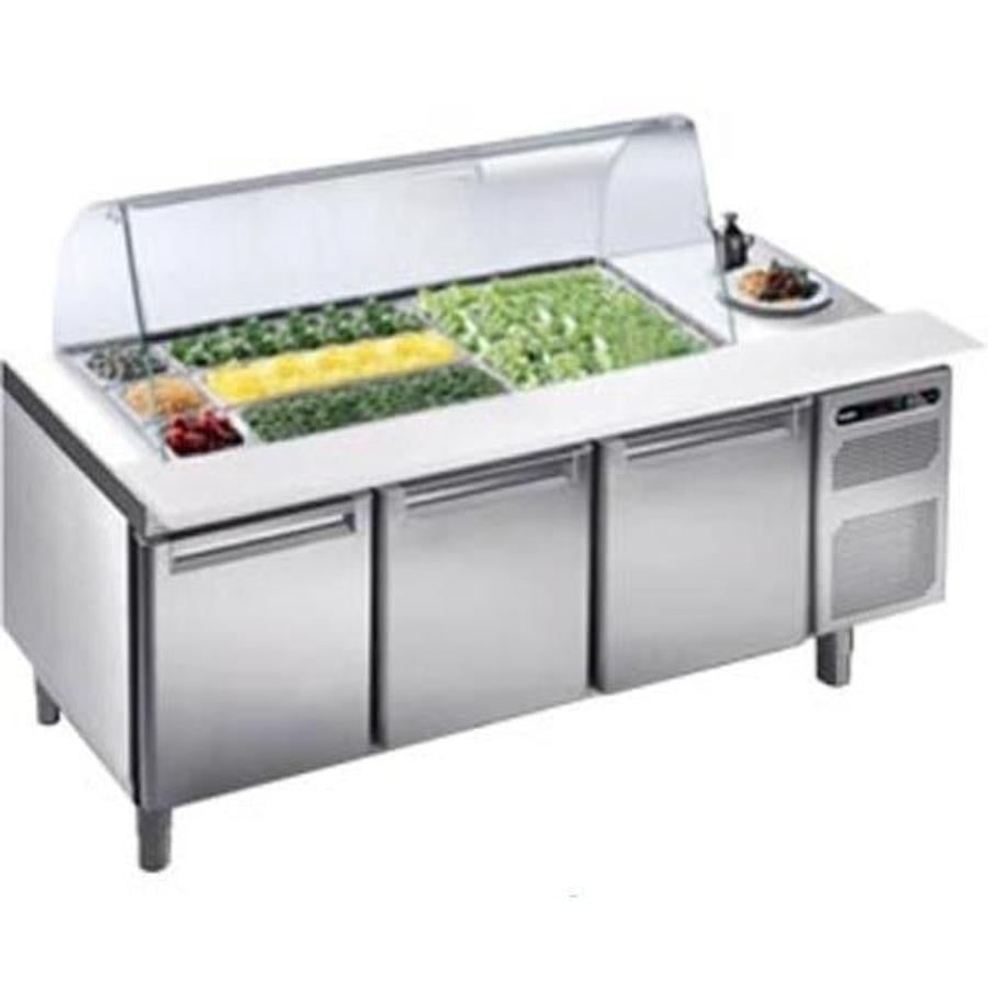 Refrigerated saladette | 3 Doors | 182x71x87cm
