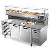 Afinox Pizza workbench with drawers and 2 doors 192x80x147 cm