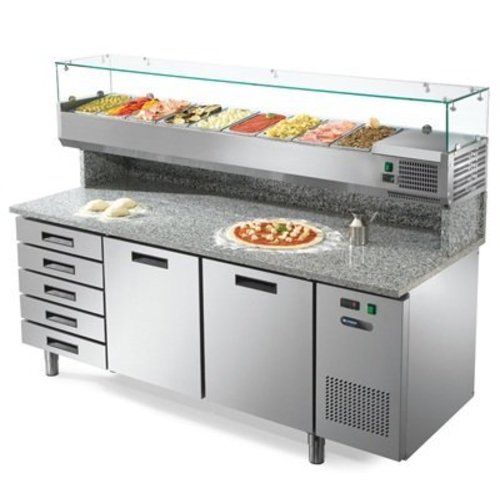  Afinox Pizza workbench with drawers and 2 doors 192x80x147 cm 