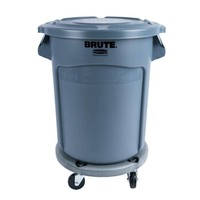 Round Waste Container Grey | 3 Dimensions