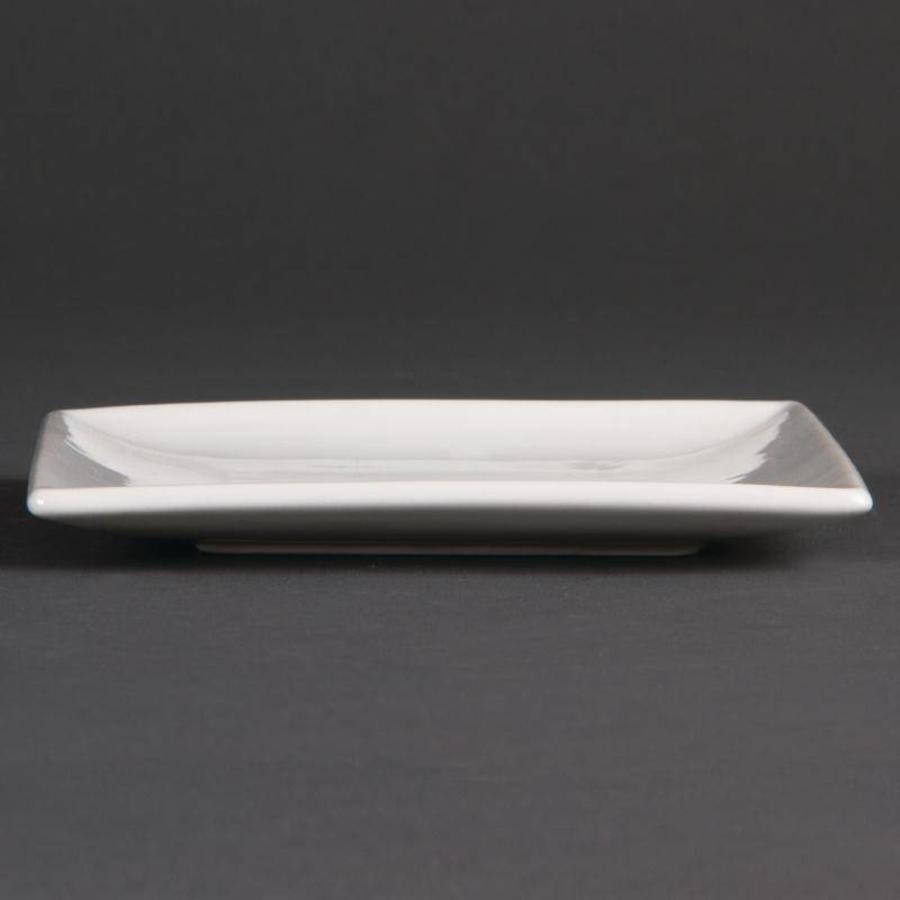 Vierkante gerecht bord wit 14 cm (stuks 12)